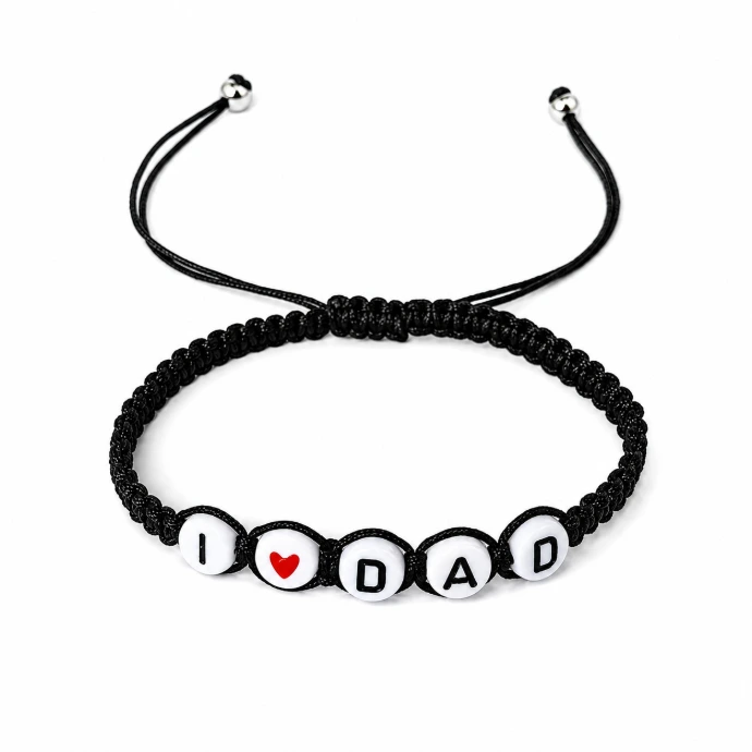 I LOVE DAD Adjustable Cord Letter Bracelet